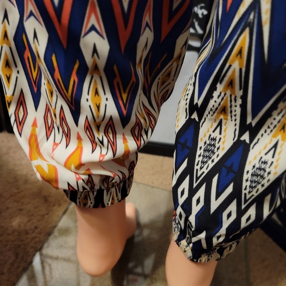 BOHEMIAN GEOMETRIC TRIBAL ART LADIES HAREEM PANTS IN BRIGHT COLORS/SIZE SMALL - Picture 10 of 12